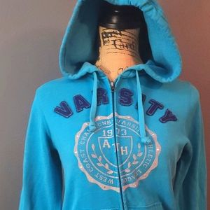 Moschino Blue Hoodie with front zipper and a Hoodie. Size Sm/med can fit a med 2